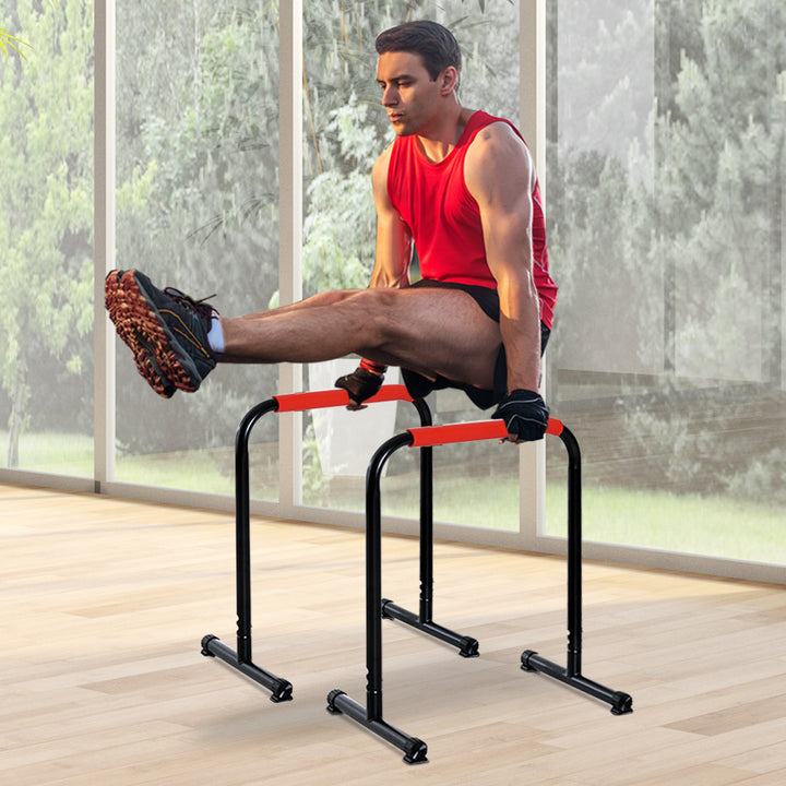 Soozier Heavy-Duty Steel Dip Bars: Portable Fitness Push-Up Stands for Strength Training