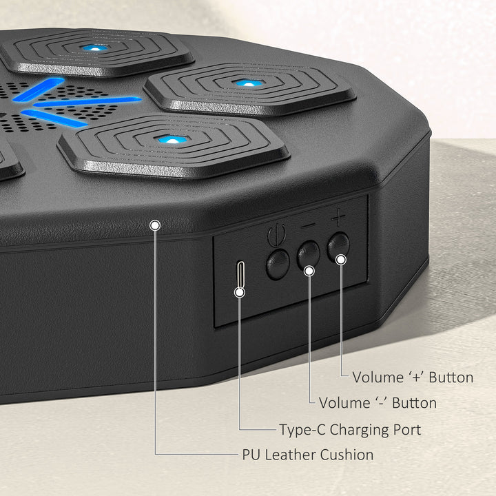 Soozier Smart Music Boxing Machine: Wall-Mounted LED Lights, Bluetooth for Beat Training