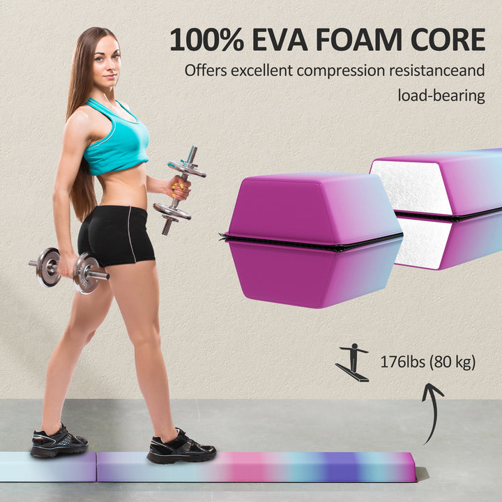 Soozier 7.7ft Folding Gymnastics Balance Beam for Kids Home Training