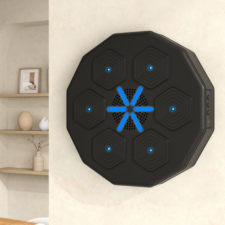 Soozier Smart Music Boxing Machine: Wall-Mounted LED Lights, Bluetooth for Beat Training