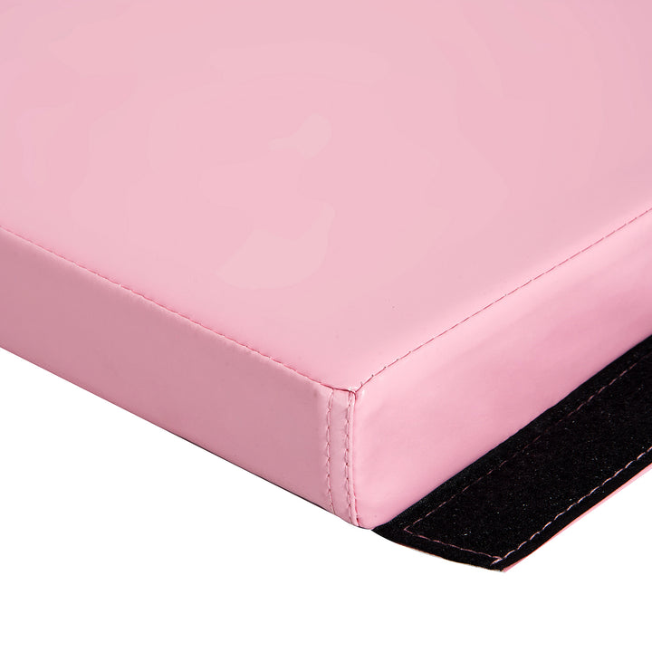 Soozier 4x8 ft Folding Gymnastics Tumbling Mat, Portable Exercise Yoga MMA Fitness Mat Pink
