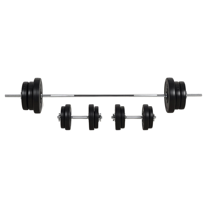 Soozier Adjustable Dumbbell Barbell Weight Set for Home Gym Strength Training