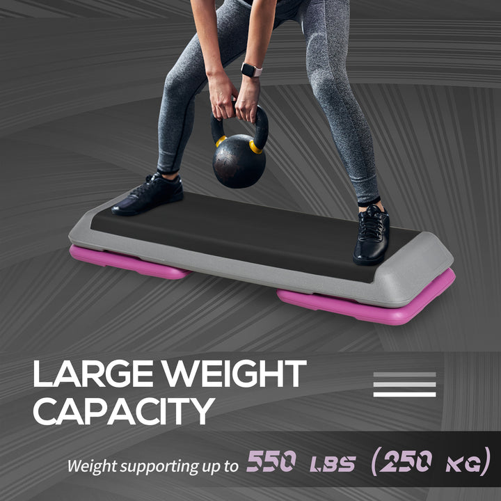 Soozier 43" Adjustable Aerobic Stepper, 3-Level Home Cardio Workout Platform