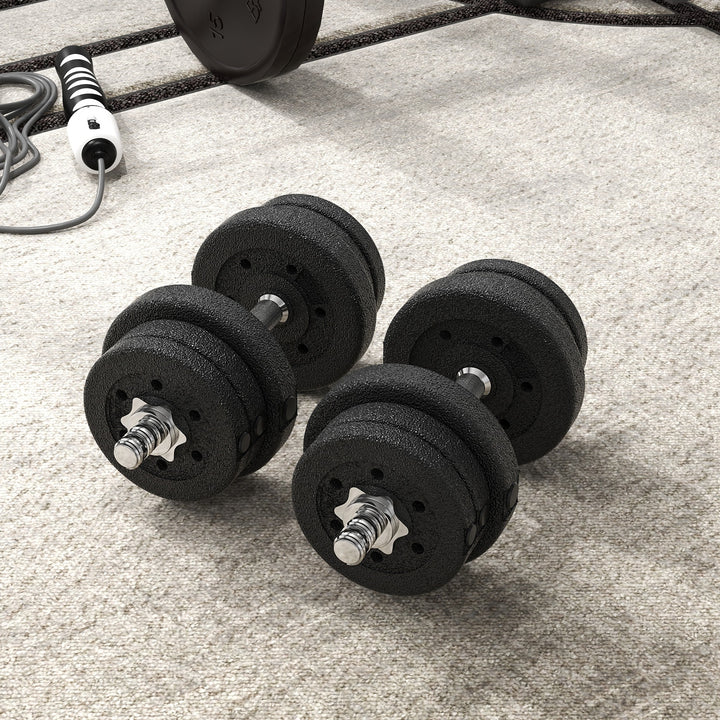 Soozier 55lb Adjustable Dumbbell Barbell Set for Home Gym Fitness Training