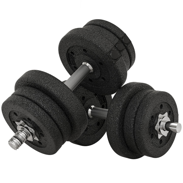 Soozier 55lb Adjustable Dumbbell Barbell Set for Home Gym Fitness Training