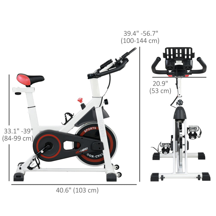 Soozier Adjustable Indoor Cycling Bike with LCD Monitor for Home Fitness