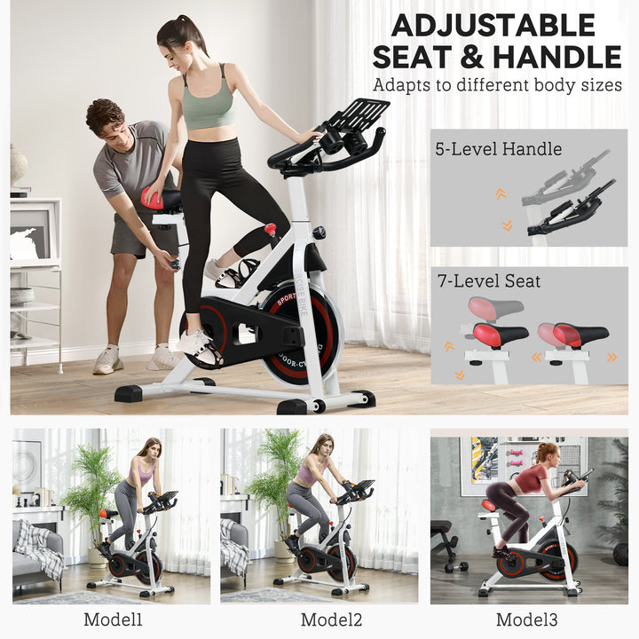 Soozier Adjustable Indoor Cycling Bike with LCD Monitor for Home Fitness
