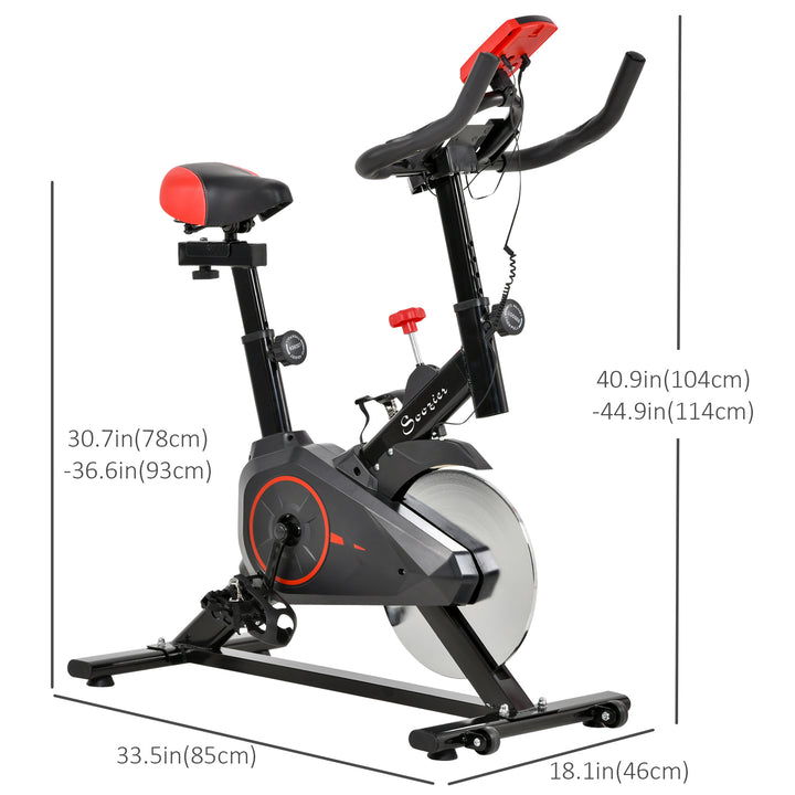 Soozier Magnetic Upright Exercise Bike with LCD Display, Adjustable Home Gym Cycling