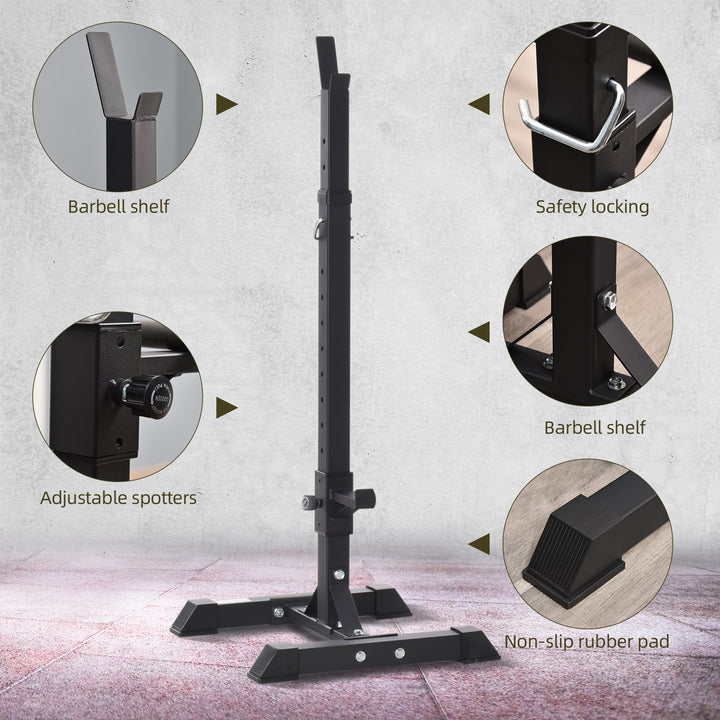 Adjustable Portable Home Gym Power Squat Stand, Barbell Holder Weight Rack