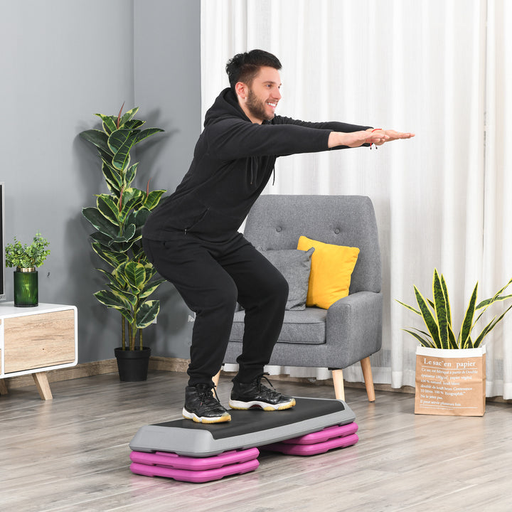 Soozier 43" Adjustable Aerobic Stepper, 3-Level Home Cardio Workout Platform