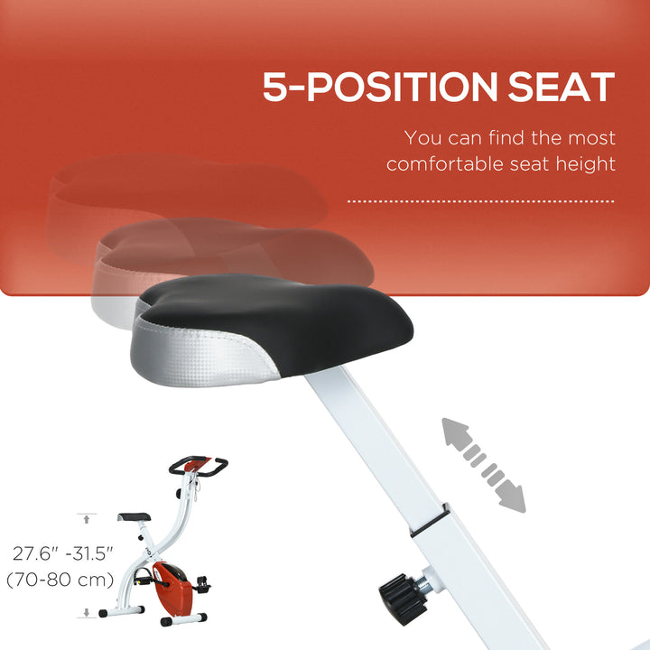Soozier Foldable Magnetic Exercise Bike with 8-Level Resistance and LCD Monitor