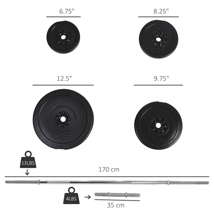 Soozier Adjustable Dumbbell Barbell Weight Set for Home Gym Strength Training