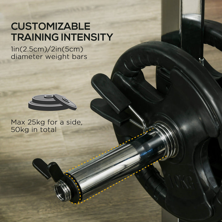 Soozier Adjustable Power Cage Rack: 15-Level Squat, Cable Pulley System, Home Gym