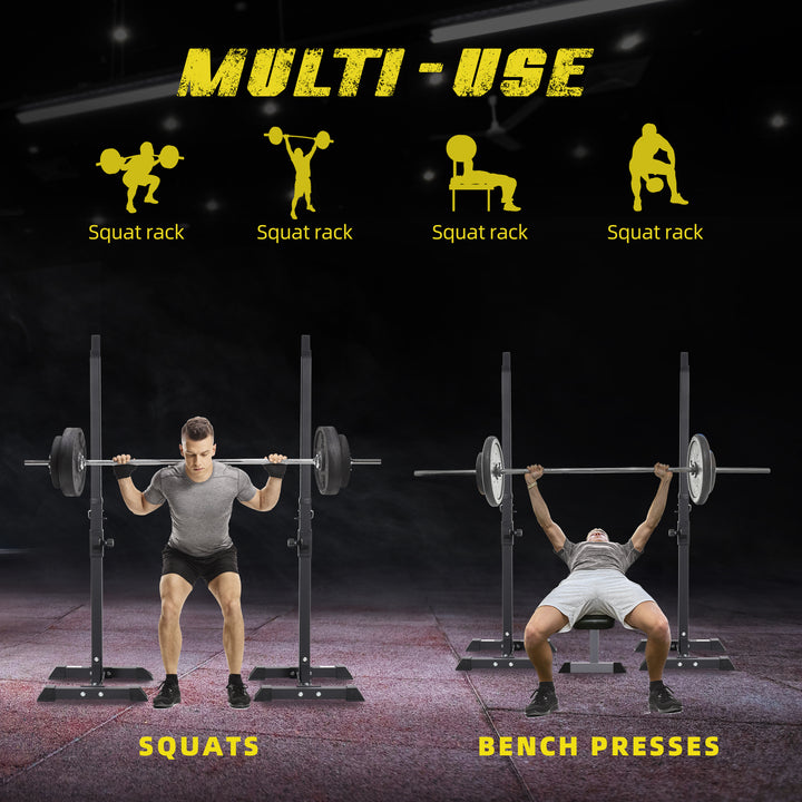 Adjustable Portable Home Gym Power Squat Stand, Barbell Holder Weight Rack