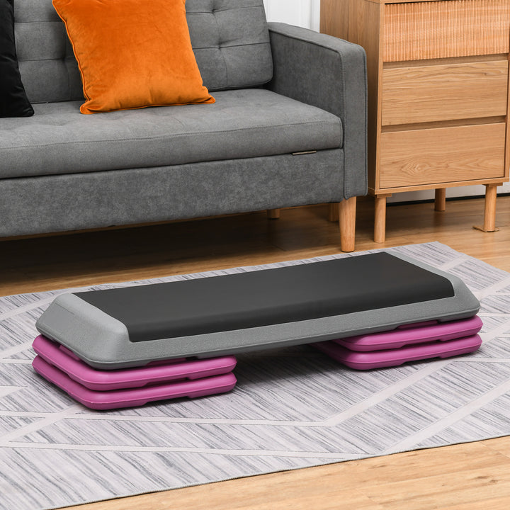 Soozier 43" Adjustable Aerobic Stepper, 3-Level Home Cardio Workout Platform