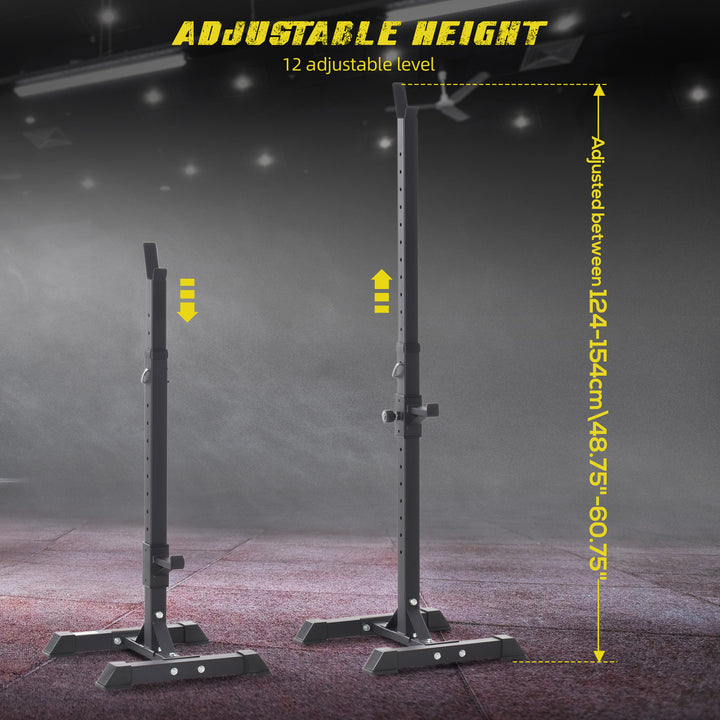 Adjustable Portable Home Gym Power Squat Stand, Barbell Holder Weight Rack