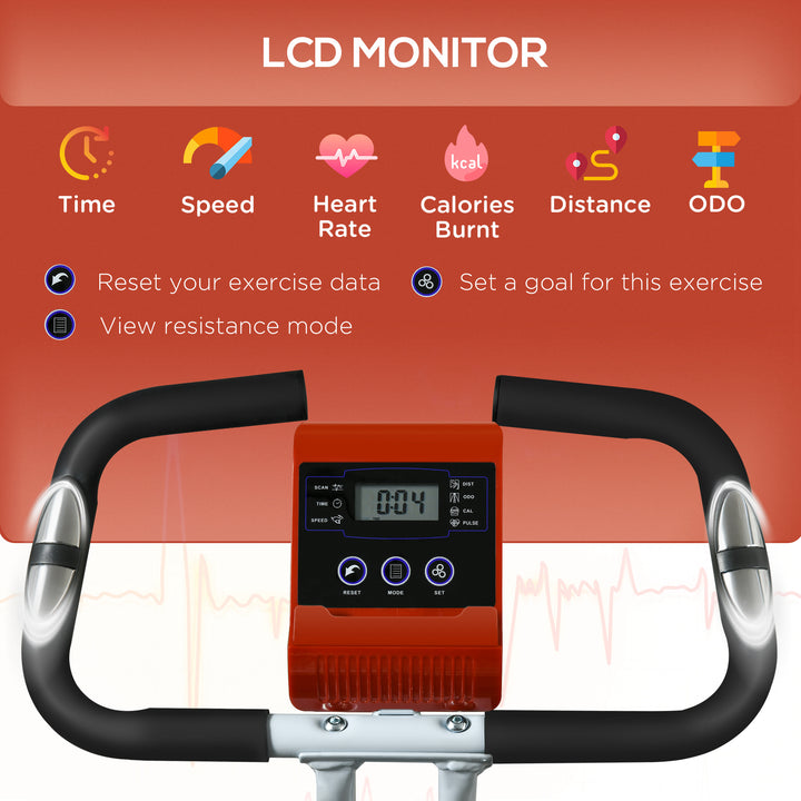 Soozier Foldable Magnetic Exercise Bike with 8-Level Resistance and LCD Monitor