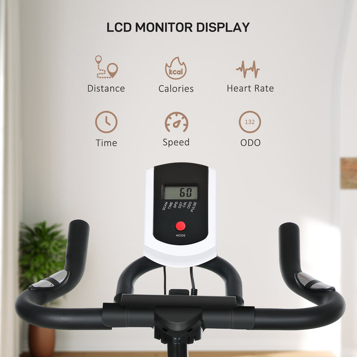 Soozier Upright Stationary Exercise Bike: Adjustable Resistance, LCD Monitor, Cardio