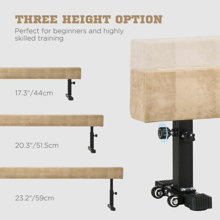 Soozier 7.5ft Adjustable Gymnastics Balance Beam with Wheels for Home Training