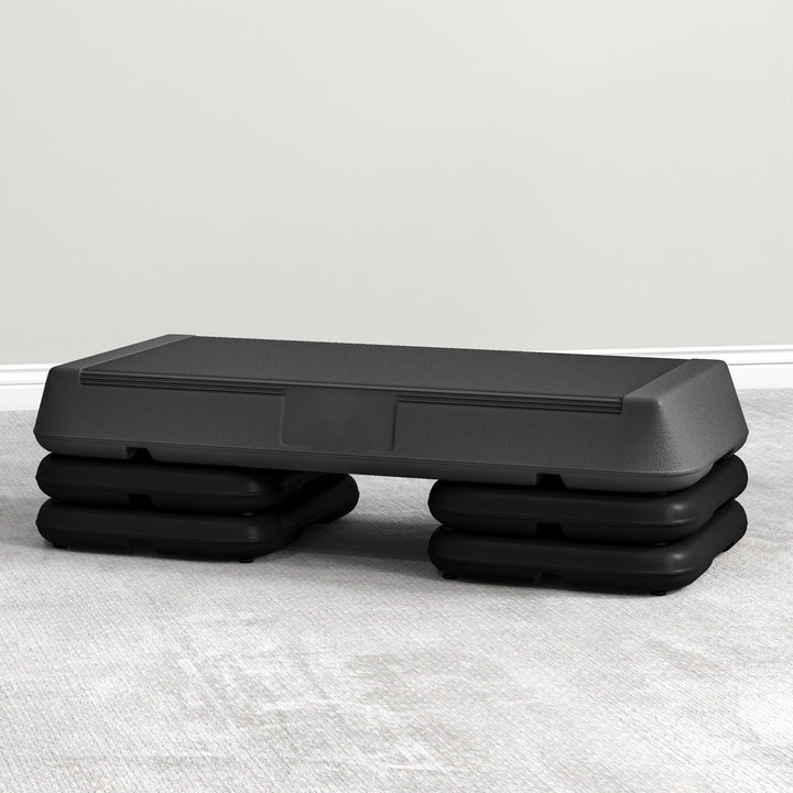 Soozier Adjustable Aerobic Stepper, 3-Level Risers, Home Gym Fitness Platform