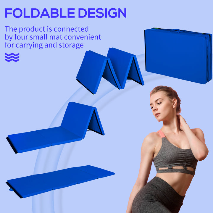 Soozier 4x10 Ft Folding Gymnastics Mat: Exercise, Tumbling, Yoga, Handles