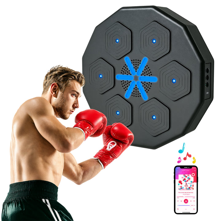 Soozier Smart Music Boxing Machine: Wall-Mounted LED Lights, Bluetooth for Beat Training
