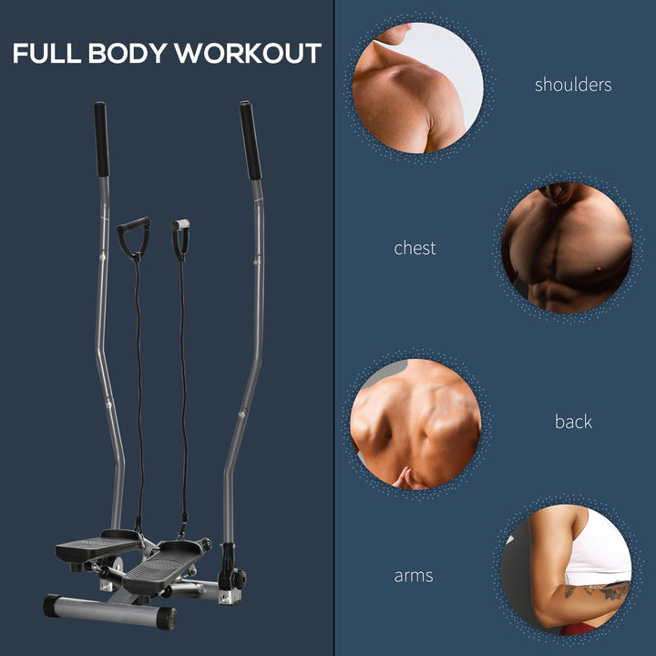 Soozier Twist Stair Stepper Exercise Machine with Rocking Handlebars, Full Body Cardio Climber
