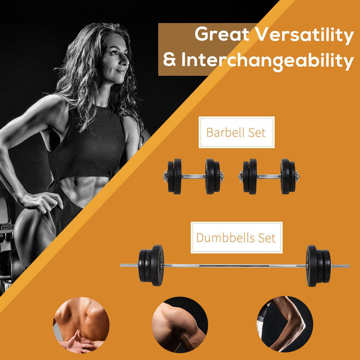 Soozier Adjustable Dumbbell Barbell Weight Set for Home Gym Strength Training