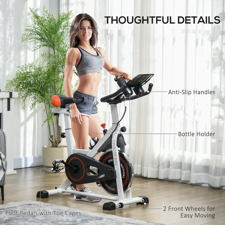 Soozier Adjustable Indoor Cycling Bike with LCD Monitor for Home Fitness