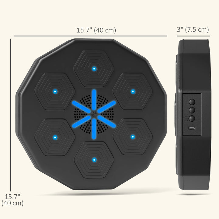 Soozier Smart Music Boxing Machine: Wall-Mounted LED Lights, Bluetooth for Beat Training