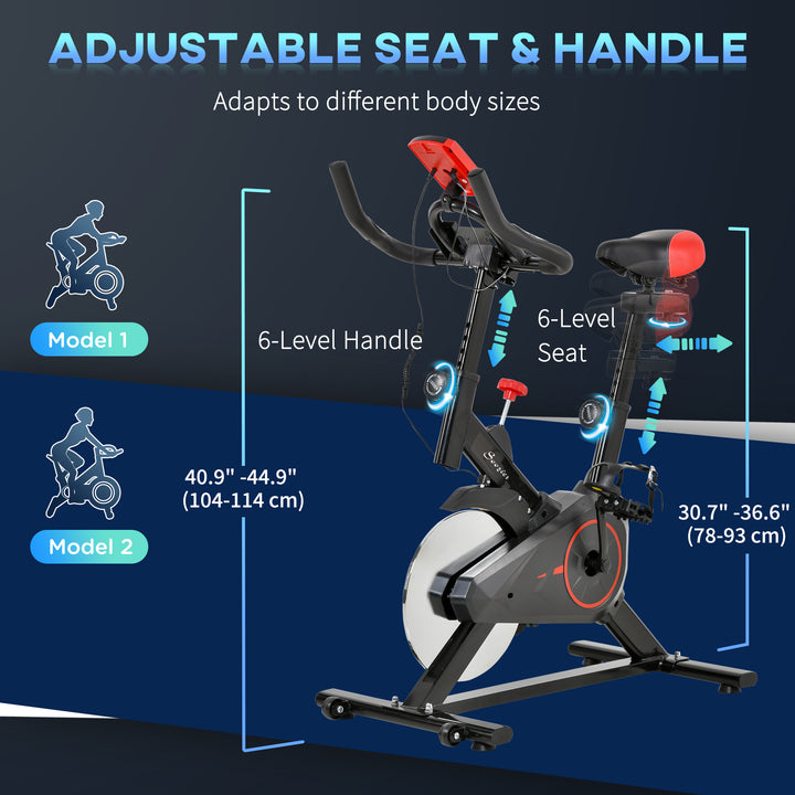 Soozier Magnetic Upright Exercise Bike with LCD Display, Adjustable Home Gym Cycling