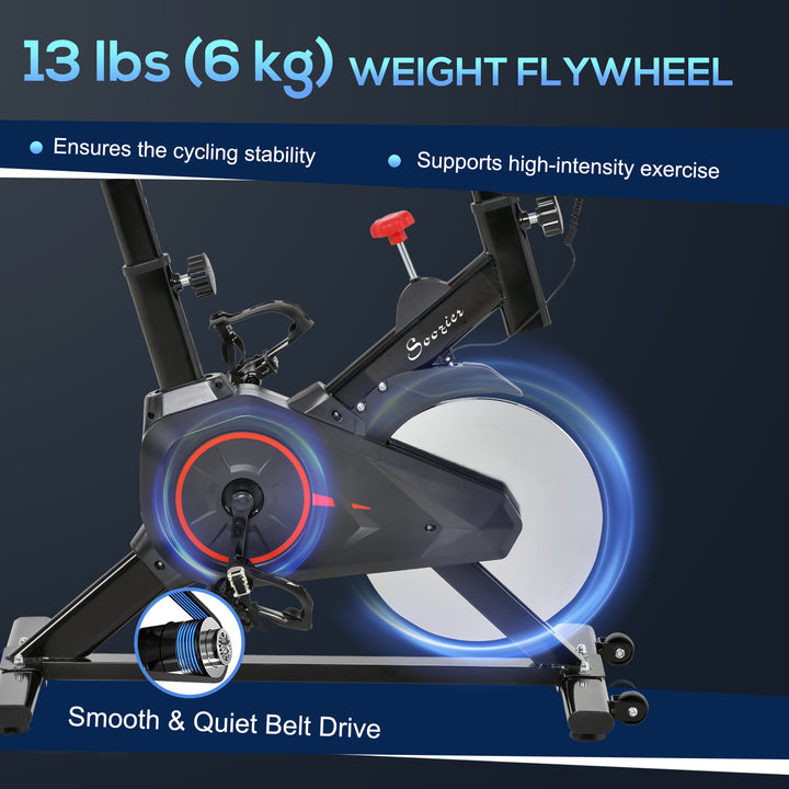 Soozier Magnetic Upright Exercise Bike with LCD Display, Adjustable Home Gym Cycling