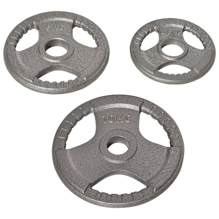 Soozier 77 Lbs Olympic Weight Plates Set with Ergonomic Grip Design