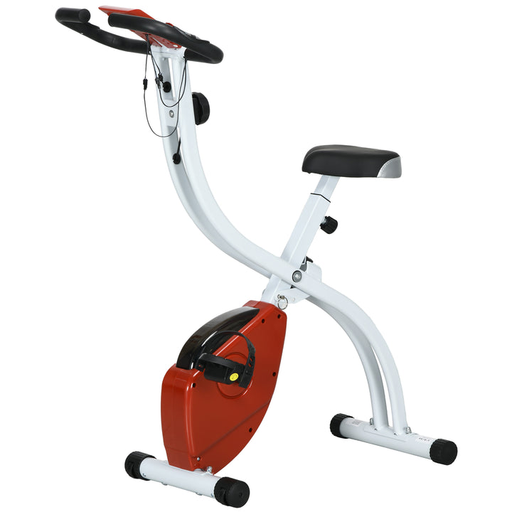 Soozier Foldable Magnetic Exercise Bike with 8-Level Resistance and LCD Monitor