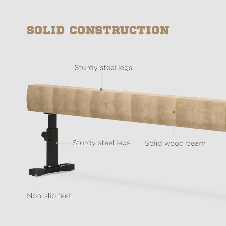 Soozier 7.5ft Adjustable Gymnastics Balance Beam with Wheels for Home Training
