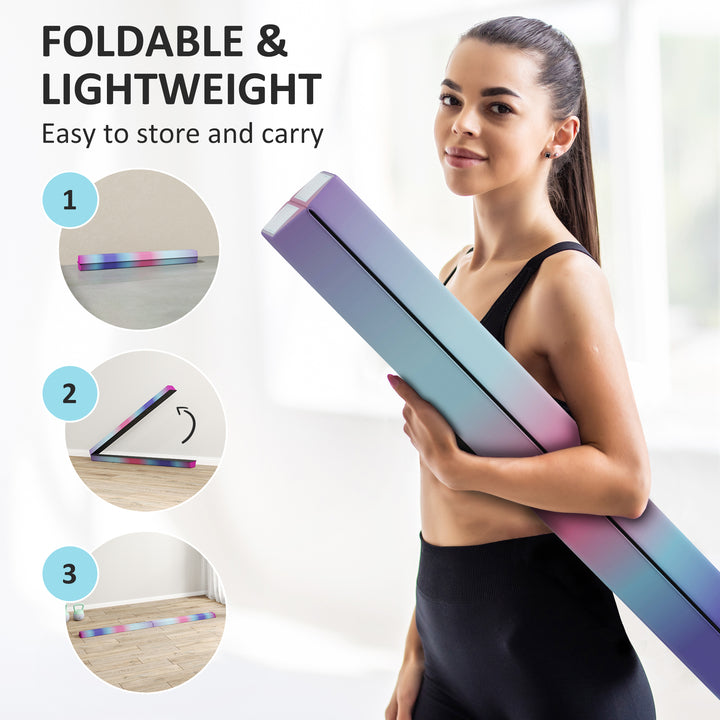 Soozier 7.7ft Folding Gymnastics Balance Beam for Kids Home Training