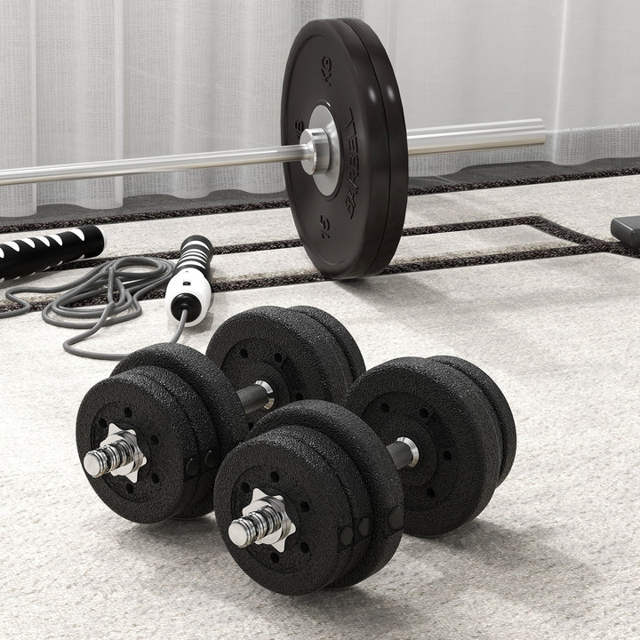 Soozier 55lb Adjustable Dumbbell Barbell Set for Home Gym Fitness Training
