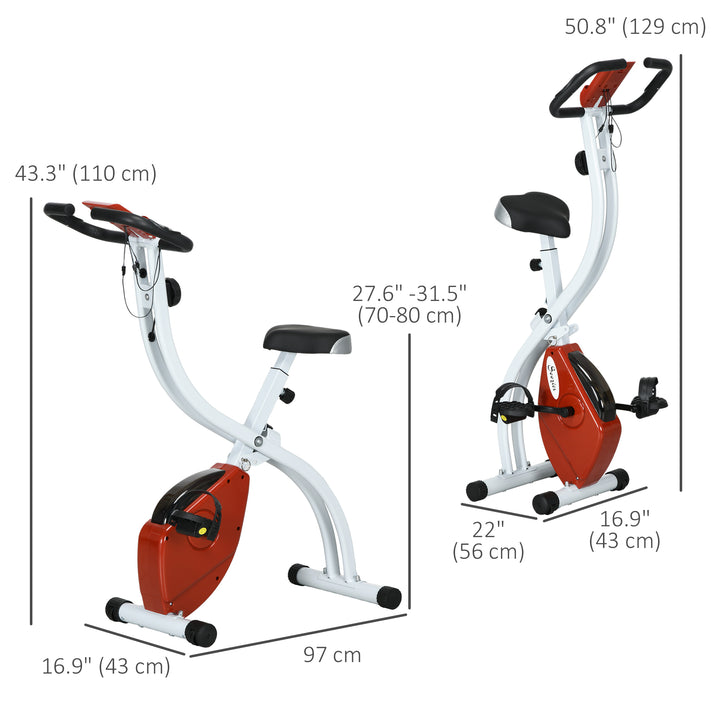 Soozier Foldable Magnetic Exercise Bike with 8-Level Resistance and LCD Monitor