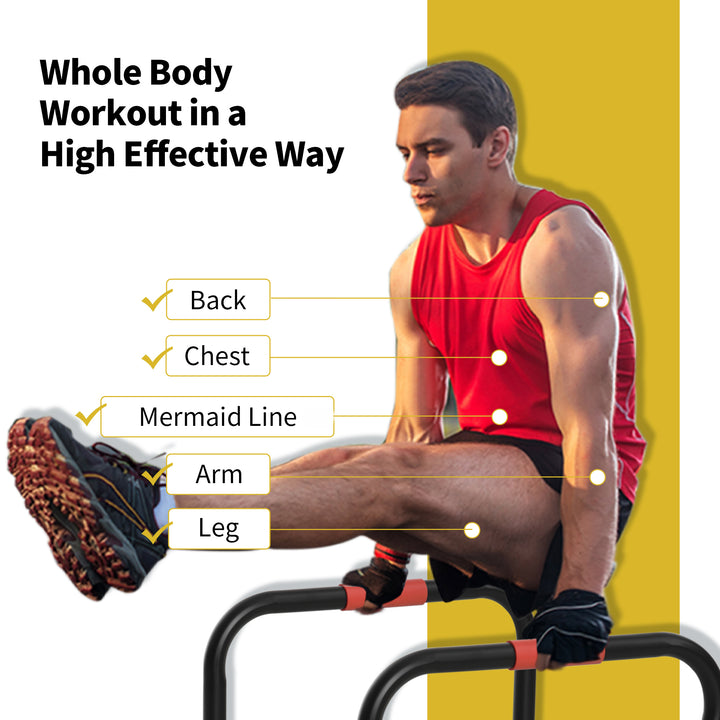 Soozier Heavy-Duty Steel Dip Bars: Portable Fitness Push-Up Stands for Strength Training