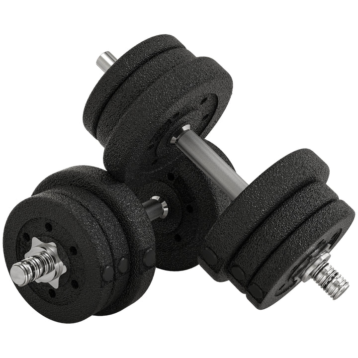 Soozier 55lb Adjustable Dumbbell Barbell Set for Home Gym Fitness Training