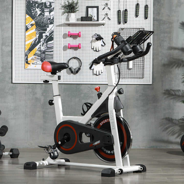 Soozier Adjustable Indoor Cycling Bike with LCD Monitor for Home Fitness