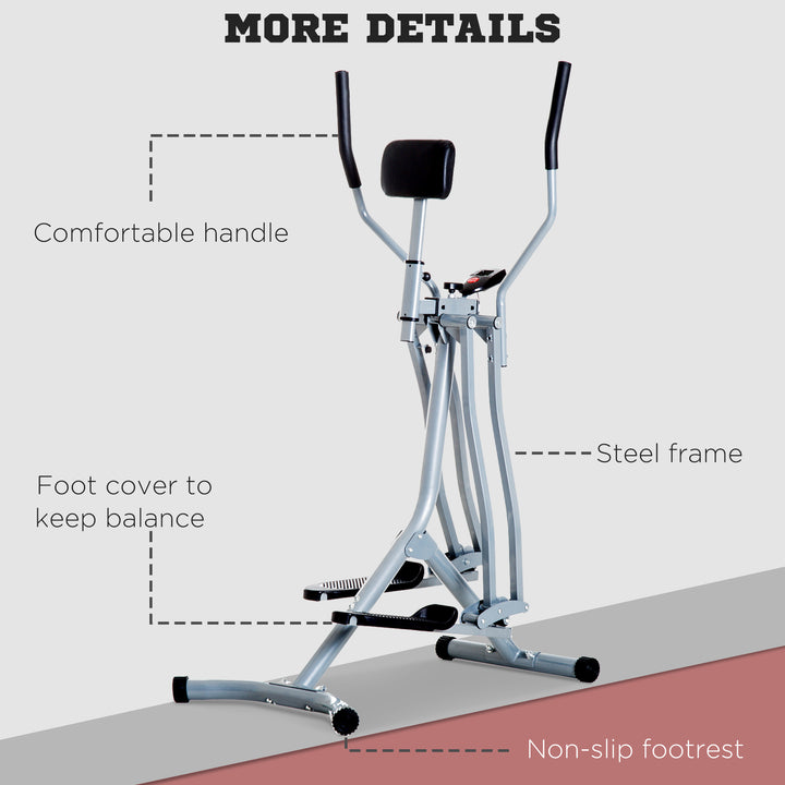 Soozier Upright Elliptical Air Walker Exercise Machine with LCD Monitor