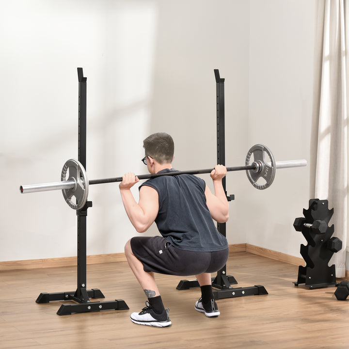 Adjustable Portable Home Gym Power Squat Stand, Barbell Holder Weight Rack