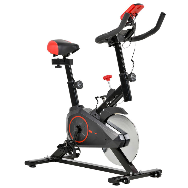 Soozier Magnetic Upright Exercise Bike with LCD Display, Adjustable Home Gym Cycling