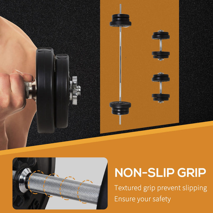 Soozier Adjustable Dumbbell Barbell Weight Set for Home Gym Strength Training