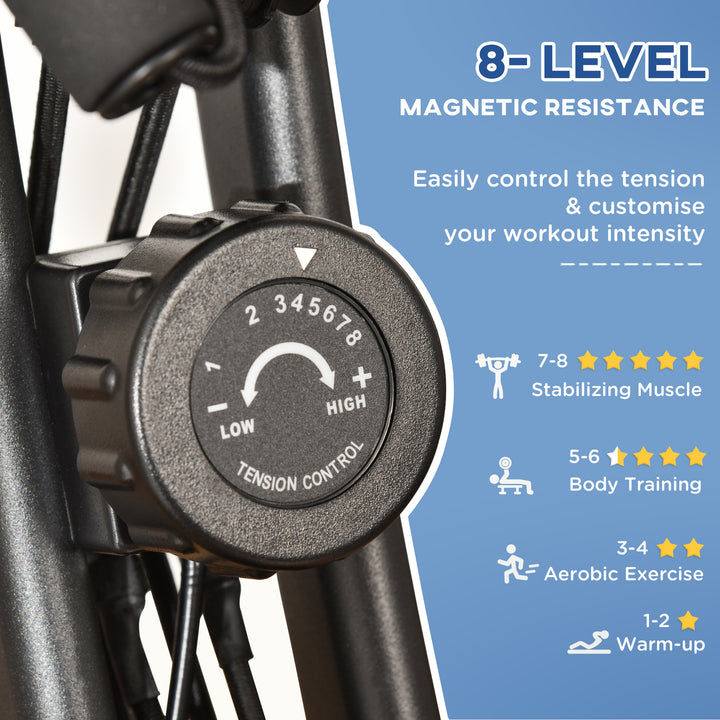 Soozier 2-in-1 Foldable Magnetic Exercise Bike with Arm Resistance Bands