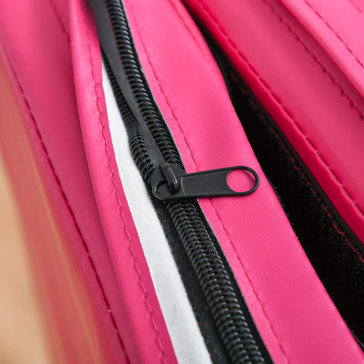 Soozier 4'x10' Folding Gymnastics Mat: Durable PU Leather, Pink & Purple