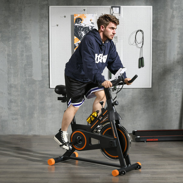 Soozier Upright Stationary Exercise Bike: Adjustable Resistance, LCD Monitor, Cardio
