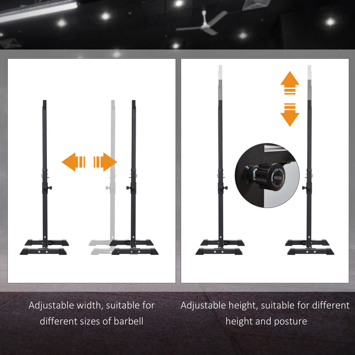Adjustable Portable Home Gym Power Squat Stand, Barbell Holder Weight Rack