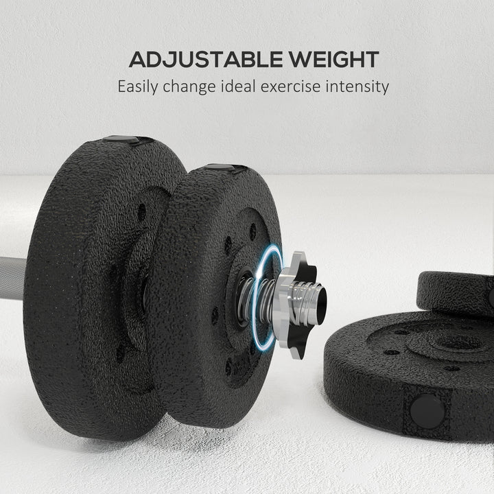 Soozier 55lb Adjustable Dumbbell Barbell Set for Home Gym Fitness Training